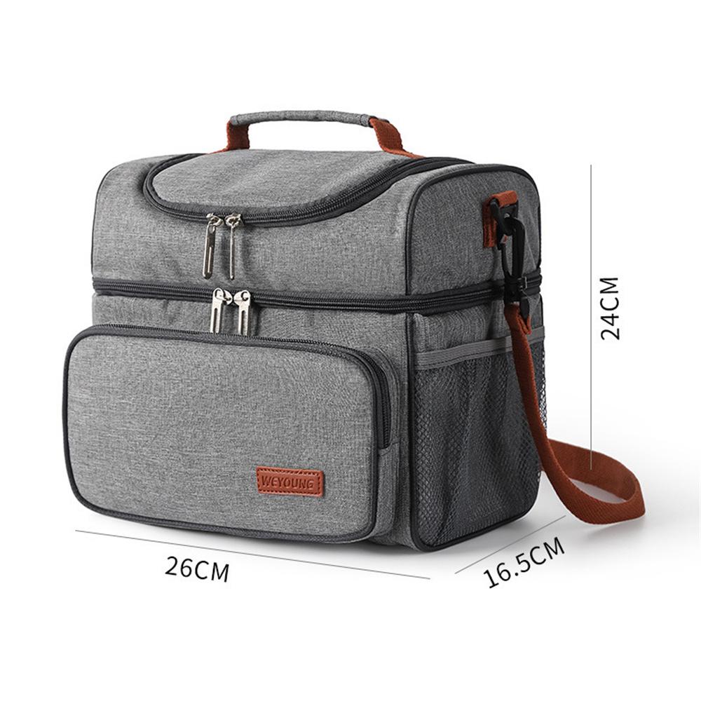 Серая сумка для пикника, утолщающаяся и увеличивающаяся ткань Оксфорд, сумка для обеда, изоляционная сумка большой емкости, принадлежности для хранения, ткань Оксфорд