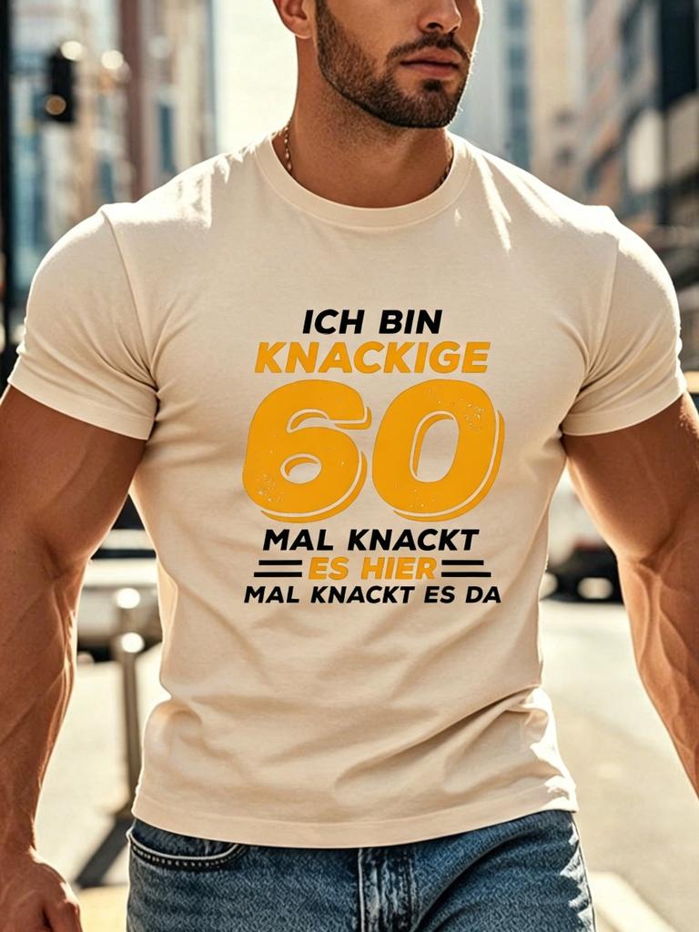 Gerunisex Funny Quote Vintage Anniversary 60th Plus Size Unisexs T Shirt Cotton Short Sleeve Minimalist Fashionable Tee Oversize Top