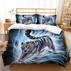 3D ПУХОВОЕ ОДЕЯЛО постельное белье из микрофибры, 2/3 комплекта постельного белья с принтом, 3d синий световой волнистый тигровый принт, ПУХОВОЕ ОДЕЯЛО, комплект постельного белья