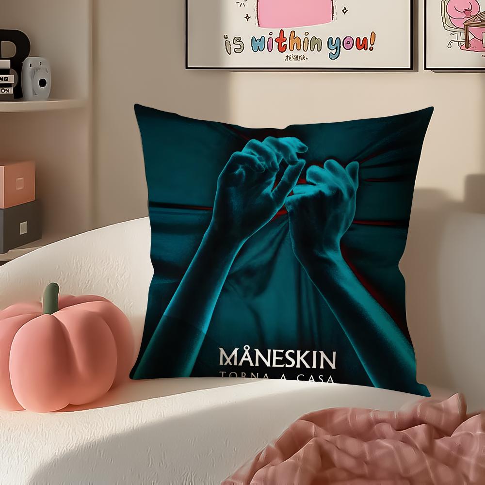 Bold Italian Rock Band MManeskin Cushion Cover Pillowcase Short Plush Invisible zipper Room Sofa Cushion Cover