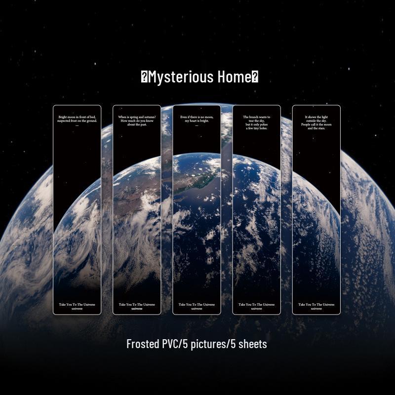 Cosmic Wander PVC Bookmark Set: Sun, Moon, Stars, and Clouds - Frosted Minimalist Transparent Book Clips