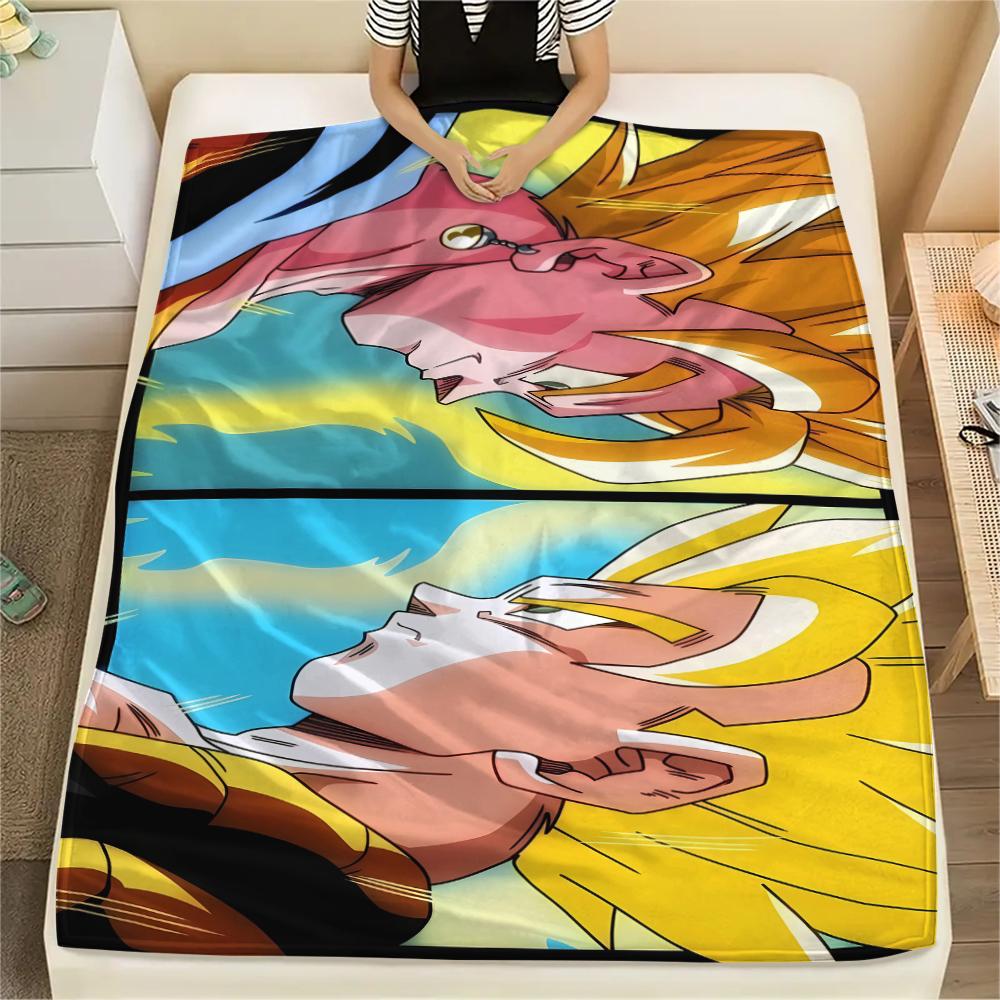 Фланелевое одеяло с принтом персонажей Dragon Ball, Высококачественное, Удобное для всех сезонов, Декор для дома, Тепло и уют, Идеально для рождественских подарков