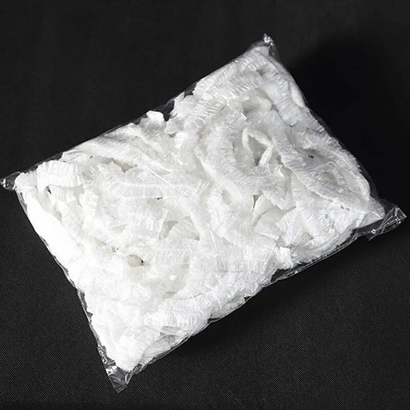 Shower Cap Head Set 42cm, 100 Pieces of Thick Elastic Plastic Bath Towels, Waterproof Disposable Salon Home and Travel Supplies