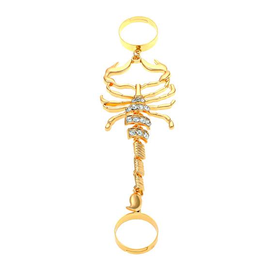 Женское кольцо с геометрическим узором, украшение, легко носить со стразами, подвеска в виде скорпиона, кольцо на 2 пальца, женские ювелирные изделия