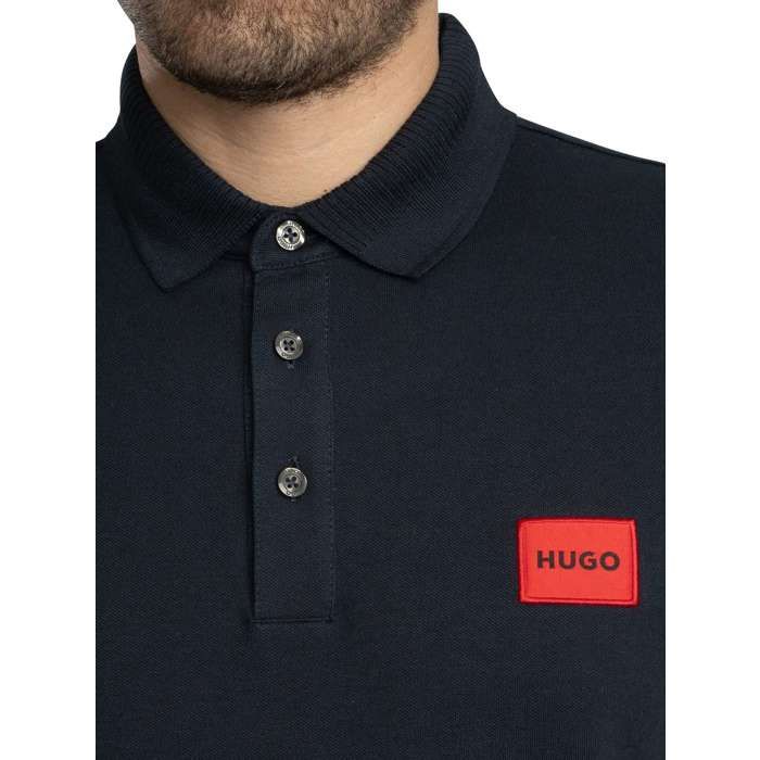 POLO - HUGO - Polo Slim Fit - Bleu - Manche courte - Coton piqué