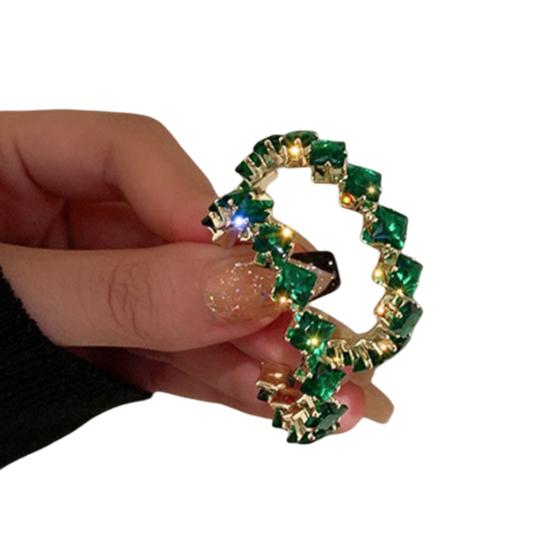 1 пара женских серег-колец с блестящими стразами, круглые роскошные женские серьги для подарка