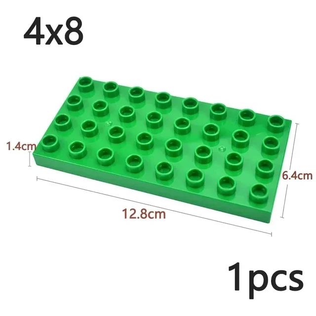 Duploes Big Size Baseplate Multiple Sizes 16x16 8x8 4x4 Bricks Assembly Plates Large Particles Figures Building Blocks Kid Toys