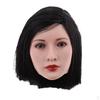 1/6 Asian Female Soldiers Head Sculpture Long Black Hair for 12 Inch Figures
