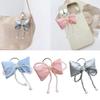 Stylish Bowknot Keychain Fashionable Crystal Beaded Bows Bag Pendant Phone Charm Keyring Jewelry Accessory for Women