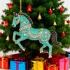 Horse Christmas Ornaments Sparkly Rhinestone Horse Hanging Decoration Acrylic Christmas Tree Ornament for Winter Xmas Party Supplies Holiday Decor