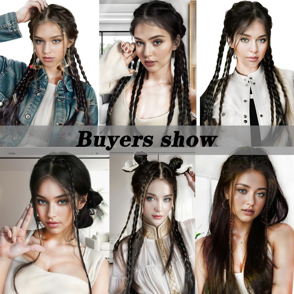 Синтетические косы на заколках для наращивания волос, косы, длинные хвостики, шиньоны для женщин и девочек, повседневное использование в косплее