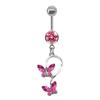 Belly Button Ring For Women Trendy Pink Butterfly Cute Cat Sexy Piercing Jewelry