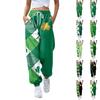Women's Fashion St. Patrick's Day Loose Drawstring Waist Solid Color Casual Sweatpants Pants
