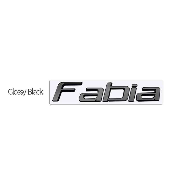 DDWO5 MetaL 3D Badge Logo Car Rear Trunk Body Sticker Letter Emblem For Skoda FABIA 4X4 Accessories Glossy Black Matte black