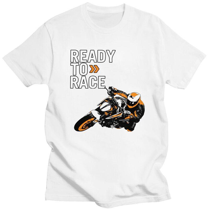 Мужская футболка Custom Handsome Ready To Race, с коротким рукавом, 100% хлопок, повседневная, с принтом Мотоциклетные гонки Enduro, модная футболка