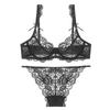 Сексуальный кружевной ленточный бюстгальтер, нижнее белье, комплект бюстгальтера и шорт, черный, S [коллекция MR] женский