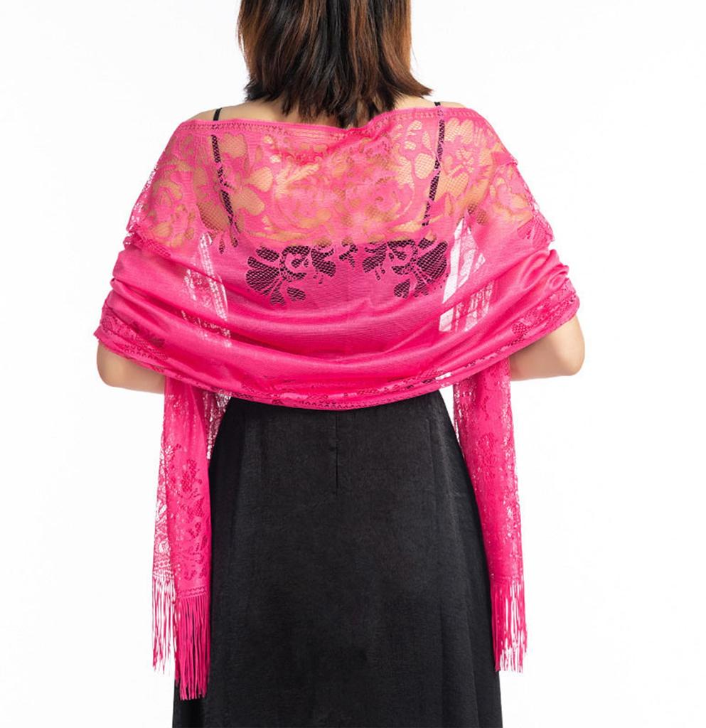 Women's Lace Hollow Shawl Evening Dress Cheongsam Shawl Party Dinner Scarf