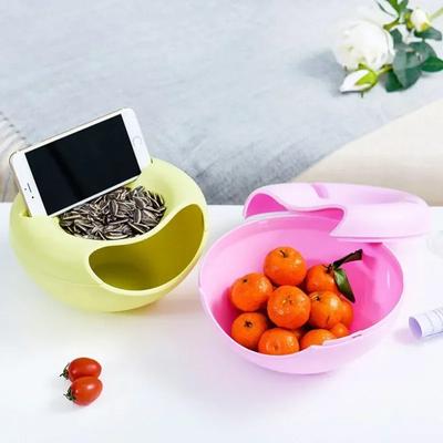 Чаша для закусок, креативная миска, двухслойные контейнеры для сухофруктов, коробка для хранения закусок, миска для семян подсолнечника и орехов с хранилищем в скорлупе