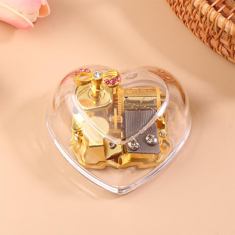 Креативный ручной музыкальный футляр, мини-акриловый прозрачный металлический механизм, октавная коробка, украшение для дома и автомобиля, подарки на день рождения для пары