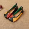 2024 Spring Autumn Women Flats Calf Leather Shoes Slip On Ballet Flats Ladies Patches Shallow Shoes Mom Moccasins Loafers Shoe