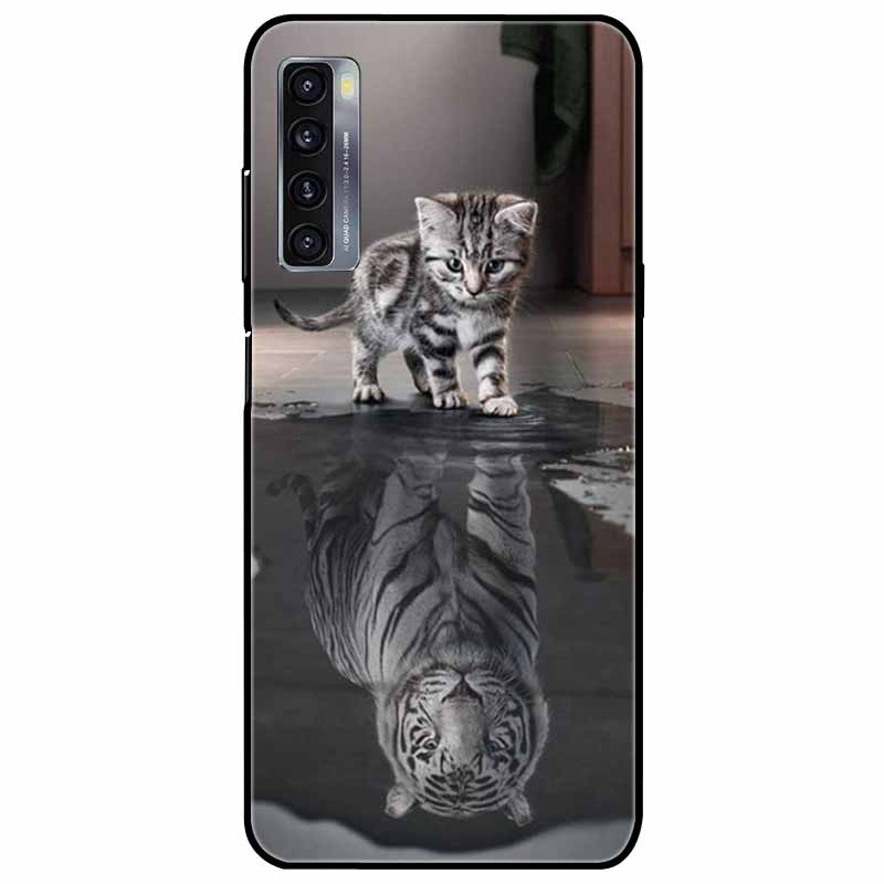 For TCL 20L Plus Case 20L+ Silicone Soft Shockproof TPU Back Cover for TCL 20S 20L Case Black Bumper Painted Funda TCL20S Capa