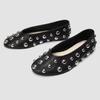 Мода 2025 Новый Стиль Заклепки Круглый Носок Балетки Дизайнерская Роскошь Однотонные Балетки Мэри Джейн Слипоны На Мягкой Подошве Женские Балетки