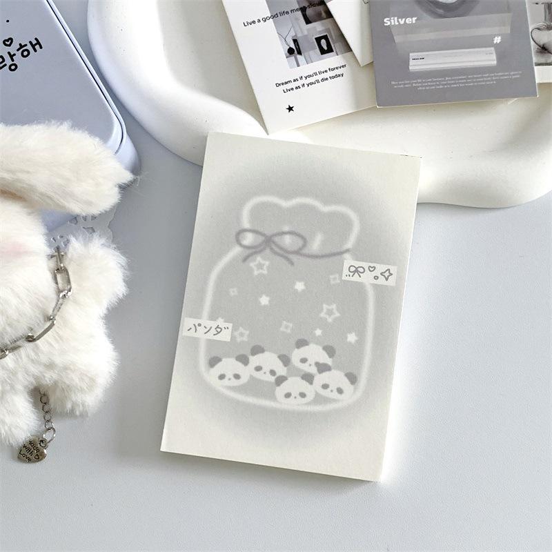 Korean INS Cute Pudding Bear Memo Pad Cute Student Loose Leaf Message Notepad Girl Mini Pocket Planner Scrapbook Material Paper