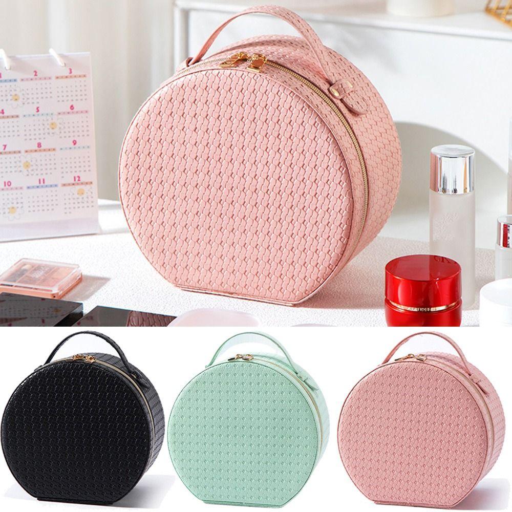 PU Leather LED Makeup Bag with Mirror Adjustable Dividers Lighted Cosmetic Storage Box  Vanity