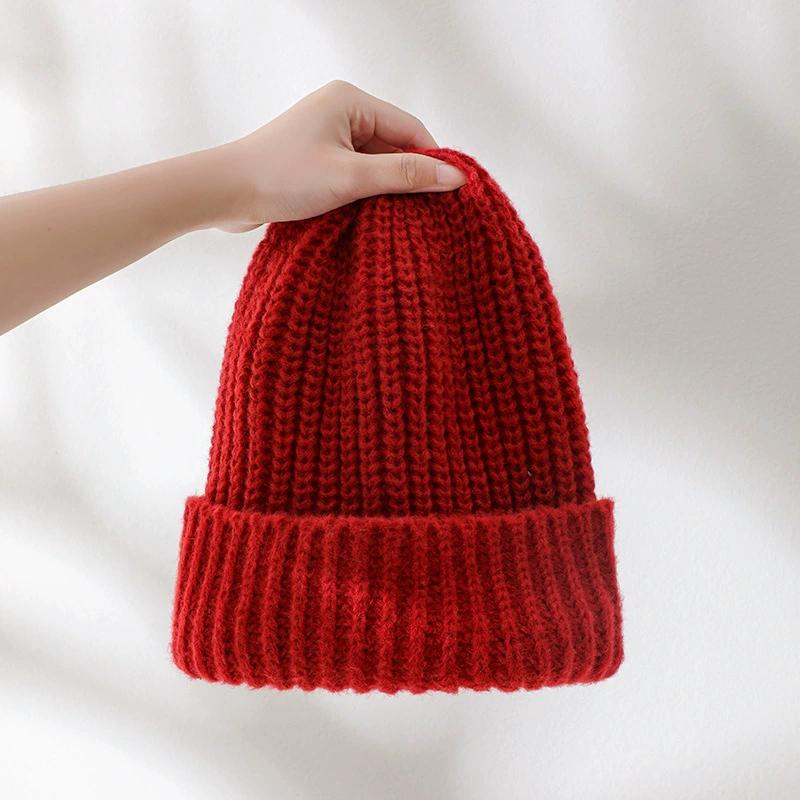 Wool Hat Female Autumn and Winter Knitted Hat Warm Ear Protection Big Head Loose Pile Hat Women