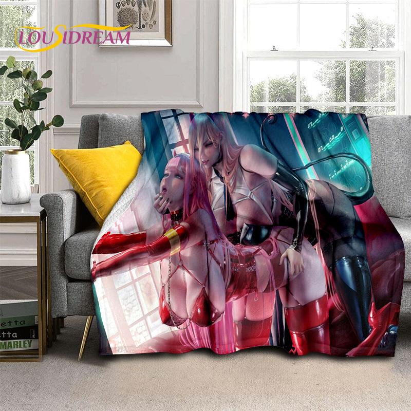 Sexy Lace Beauty Girl Lady Cartoon Anime Character Blanket,Soft Throw Blanket for Home Bedroom Bed Sofa Picnic Office Cover Gift