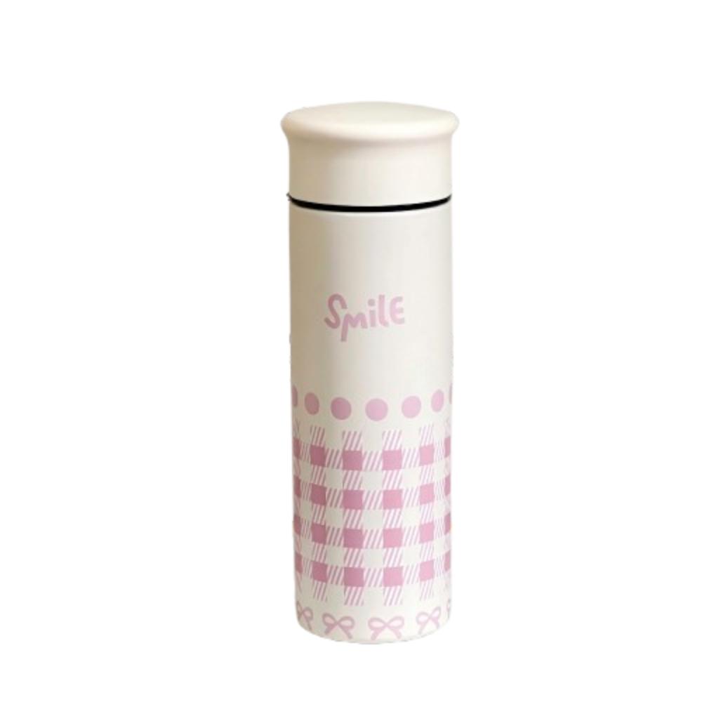 304 Stainless Steel Pink Bow Water Bottle Large Capacity Double-layer Water Cup  Sport