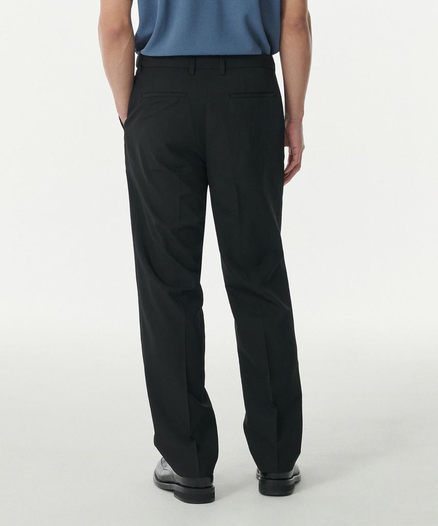 MUSINSA STANDARD Cool Touch Semi-Wide Hidden Banding Slacks [Black]