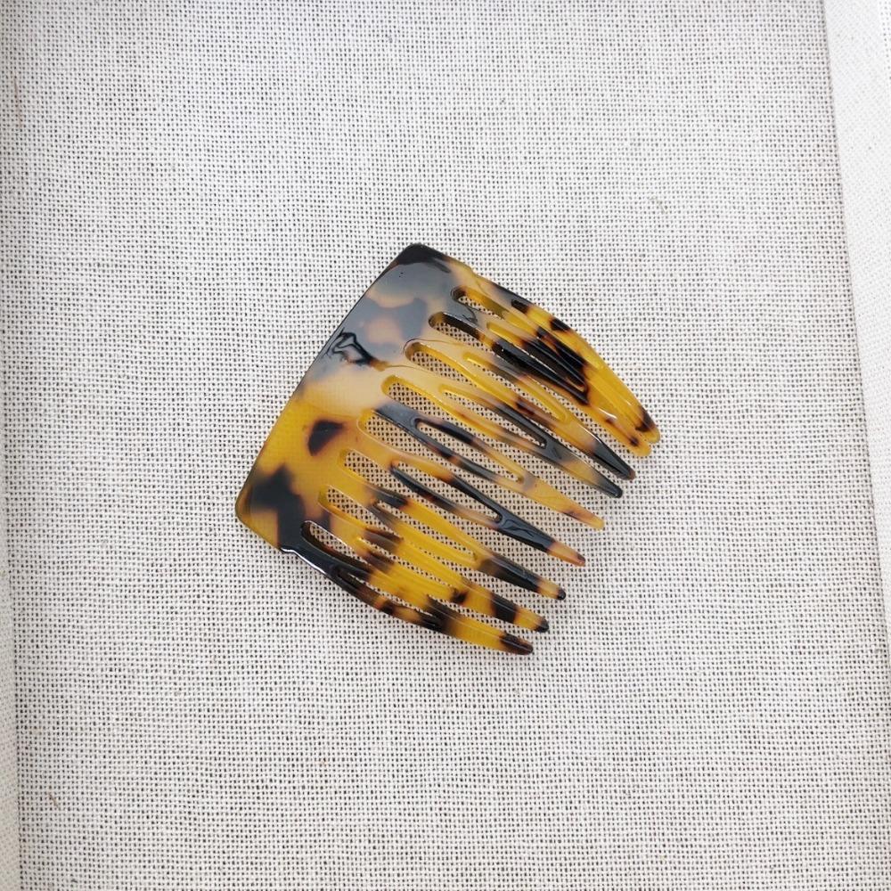 Маленькая расческа-зажим для волос Черная Декоративная Заколка для пучка Модная Французская боковая расческа для девочек и женщин