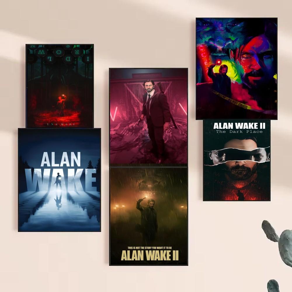 1 шт. Alan Wake 2 Horror Game Poster HD Posters Home Room Bar Cafe Decor Art Wall Painting Picture