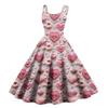 Women's Valentine's Day Love Heart Print Sexy Off Shoulder Vintage Dress