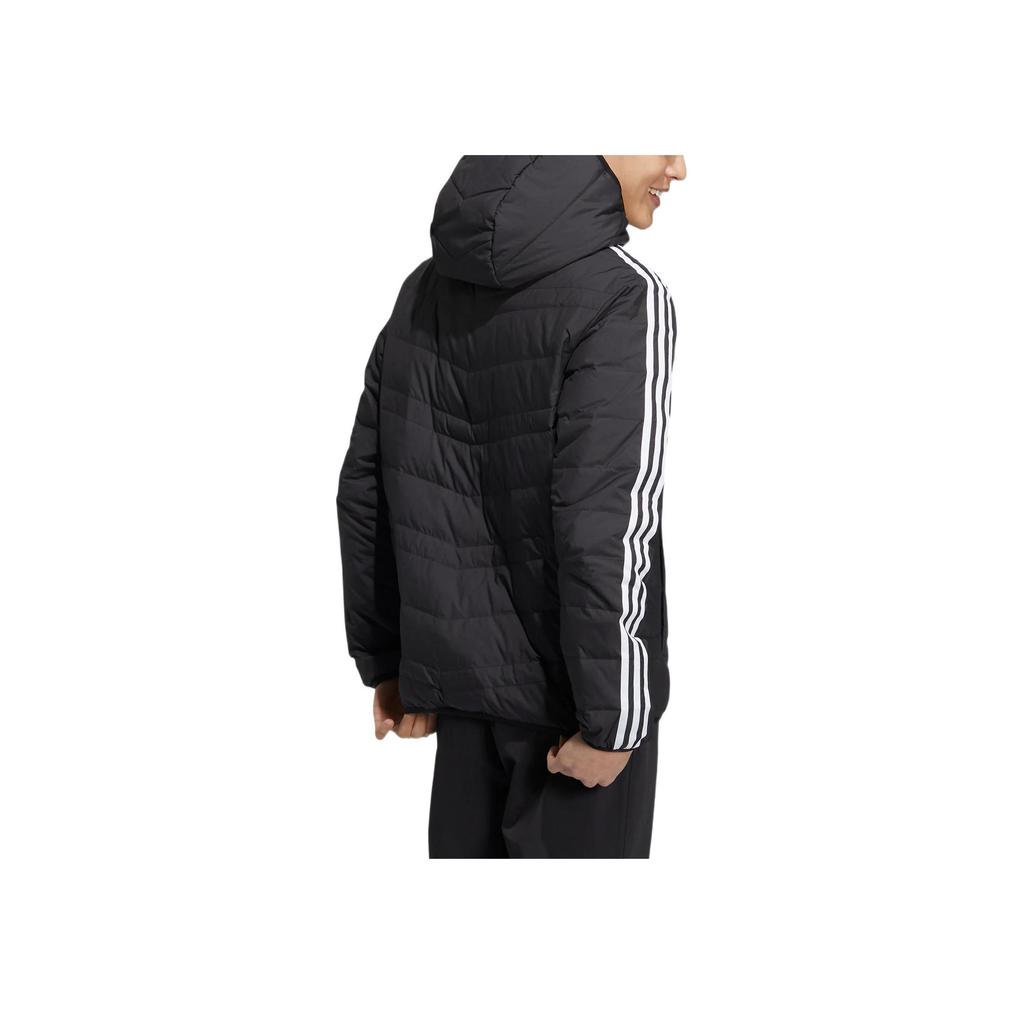 adidas Neo с логотипом и принтом на боковых плечах, тройной дизайн, пуховик на молнии, верхняя одежда унисекс, черный HN4793