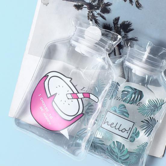 Прозрачный ПВХ мешок для горячей воды с мультяшным узором, герметичный, горячий и холодный компресс, облегчение боли, зимний грелка для рук, ног, бутылка, теплый подарок