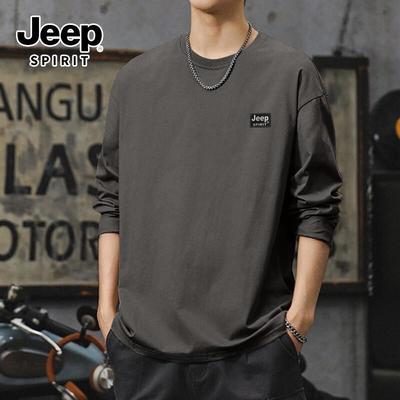 Мужская хлопковая футболка с длинным рукавом JEEP SPIRIT, плотный хлопок