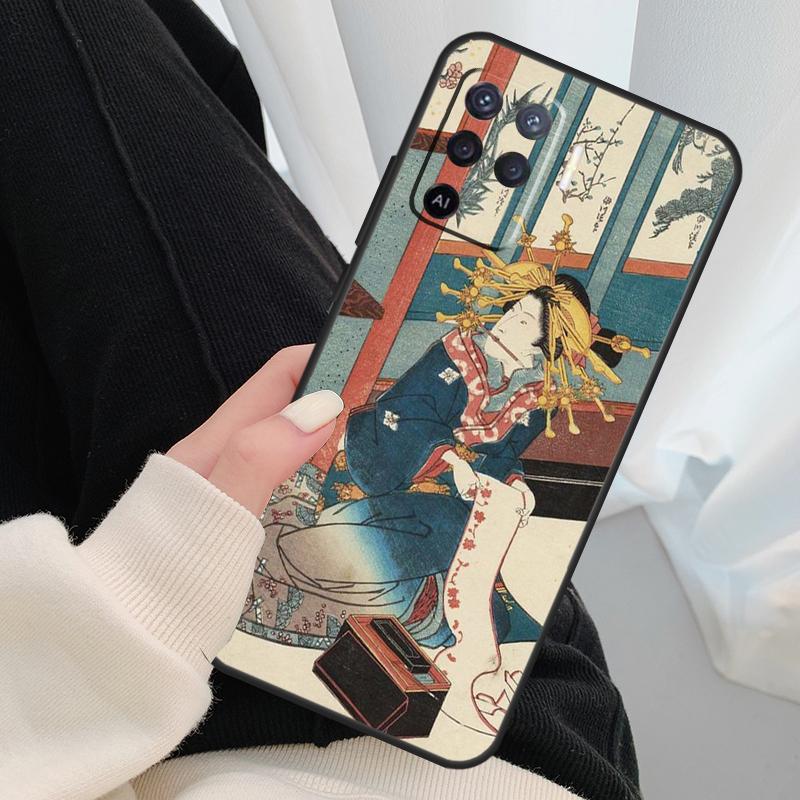 Японский чехол в стиле Укиё-э для Oppo A54 A74 A94 A18 A57 A17 A77 A38 A58 A78 A98 A80 A60 A40 A96 A76 A16 A15 A5 Pro