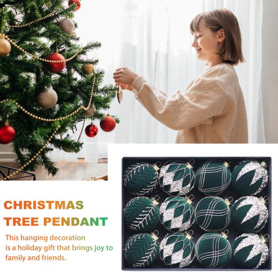 12 шт. Рождественские шары, украшения, небьющиеся пластиковые рождественские елочные подвесные безделушки для праздника
