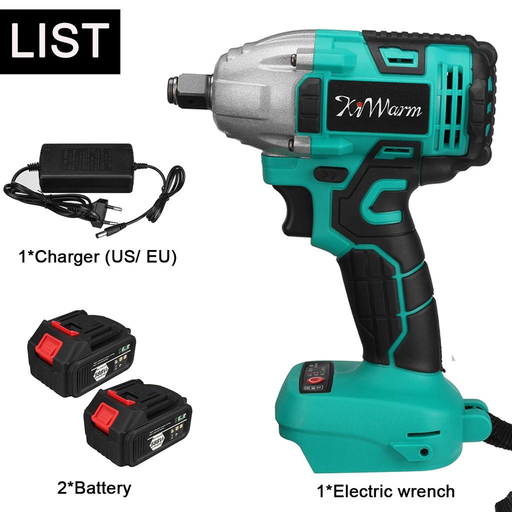 588vf 22800Amh 520N.M Бесщеточный беспроводной электрический ударный гайковерт с крутящим моментом Электроинструменты 2 литий-ионных аккумулятора для аккумулятора Makita 18 В