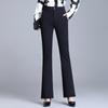 Fashion Women Office Suit Pants Vintage High Waist Stretch Flare Pants Female Casual Draped Straight Trousers
