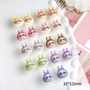 20Pcs Kawaii Cartoon Labubu Rabbit Head Resin Nail Charms 3D Luminous Creative Colorful Diy Accessories Nail Art Decoration