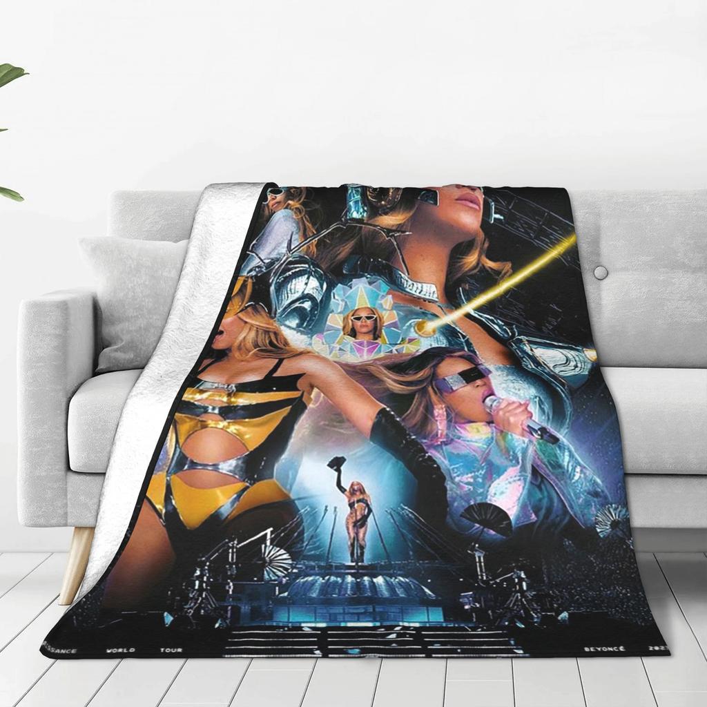 Bey My House Singer Beyonce Renaissance Tour Blankets Lightweight Flannel Throw Blanket for Couch Bedding Throws Bedspread Quilt