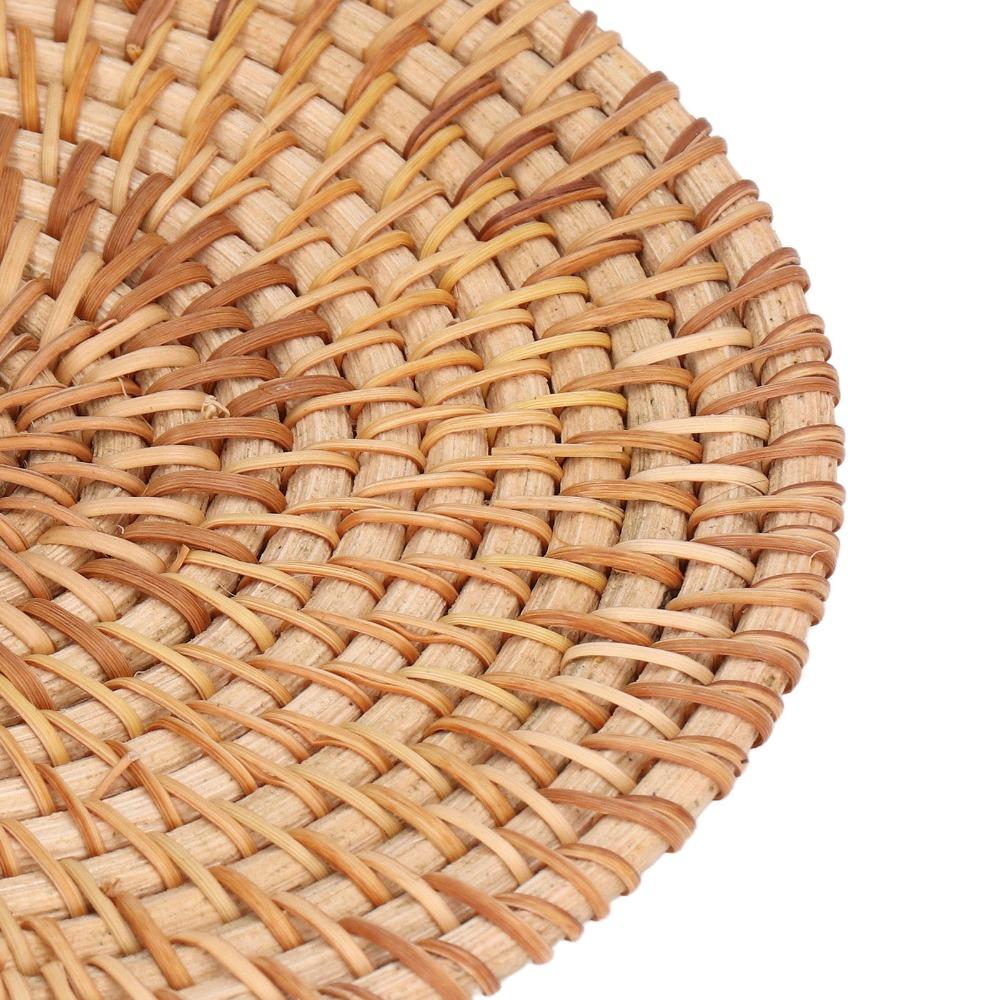 Cane Woven Coaster Set Openwork Insulation Cushion Fast Heat Dissipation Pot Pad Tea Room