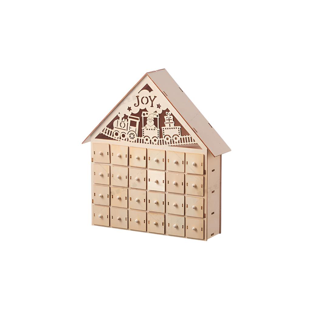 Деревянный светящийся рождественский адвент-календарь, светодиодная подсветка, 24-дневный календарь с обратным отсчетом, украшения c