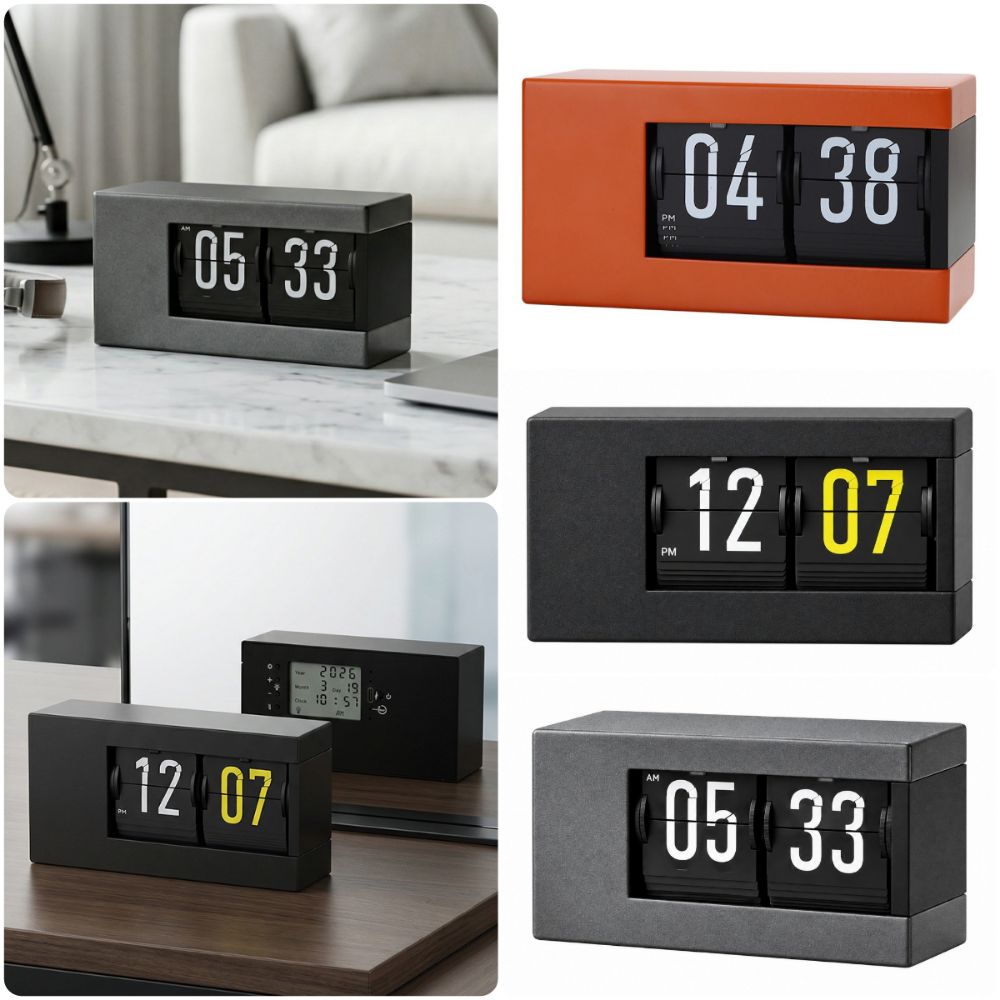LED Display Automatic Page Turning Clock AM PM Indicator LED Flip Clock Home Decoration