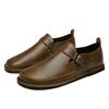 Fashion Genuine Leather Retro Loafers Men Business Casual Shoes High Quality Comfort Moccasins Breathable Slip On Flat Driving Shoes