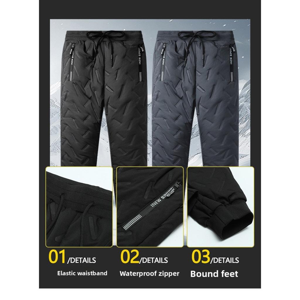 Новый мужской теплый жилет из овчины с ультразвуковыми хлопковыми брюками для осени и зимы