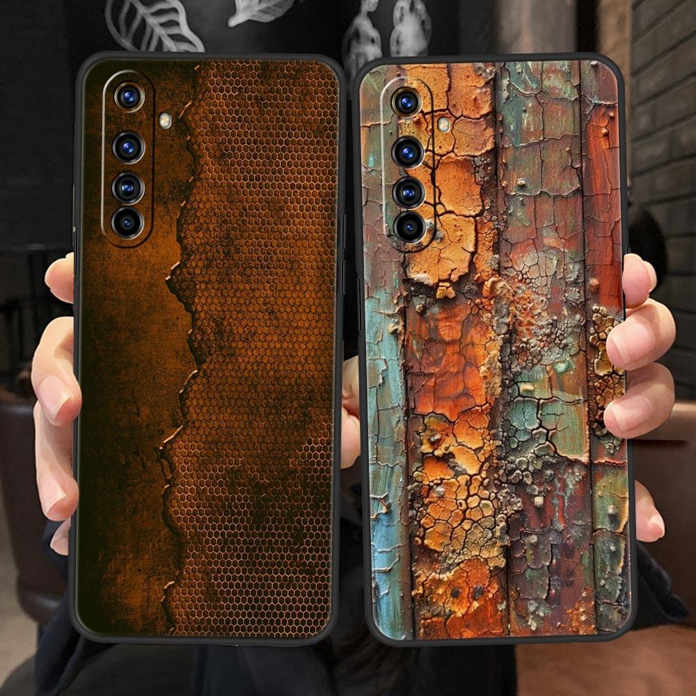 Винтажный индустриальный стиль Ржавый корпус Для Realme C67 C63 C55 C53 C35 C25 C21 GT 2 3 5 6 10 11 12 13 Pro Plus Мягкий ТПУ чехол для телефона